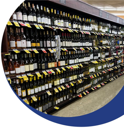 Wine retail shelf